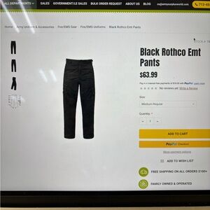 Rothco Black EMT Pants